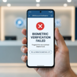 Biometric verification failed solution main banner - showing error on phone screen